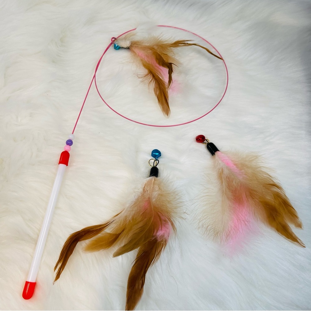 Brand New Cat Feather Interactive Toy Set with 3 Replacements and 1 Wand